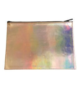 Feel Good Fur Bi-Color Calfskin & Iridescent Leather Super Flat Pouch