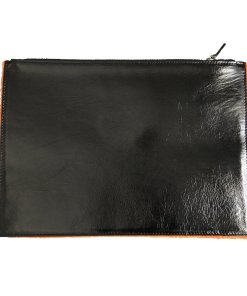 Feel Good Fur Bi-Color Sheepskin & Glossed Leather Super Flat Pouch