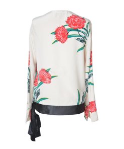 Diane von Furstenberg Floral Print Silk Wrap Blouse