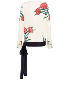 Diane von Furstenberg Floral Print Silk Wrap Blouse