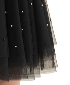 Maje Jodia Beaded Tulle Mini Skirt
