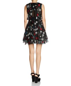 Maje Rachel Heart & Floral Print Mini Dress