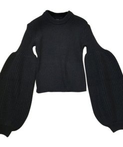 Alexander Wang Engineer Wool-Blend Bishop Sleeve Sweater