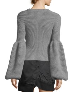 Alexander Wang Engineer Wool-Blend Bishop Sleeve Sweater