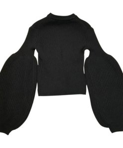 Alexander Wang Engineer Wool-Blend Bishop Sleeve Sweater