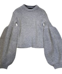 Alexander Wang Engineer Wool-Blend Bishop Sleeve Sweater