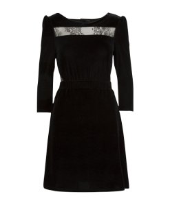 Maje Remano Lace Inset Velvet DressMaje Remano Lace Inset Velvet Dress