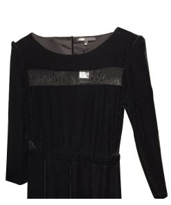 Maje Remano Lace Inset Velvet Dress