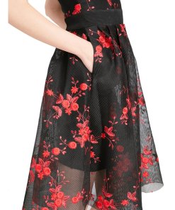 Maje Rudio Embroidered Tulle Dress