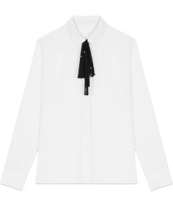 Maje Campi Embellished Tulle Tie Shirt