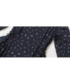 Theory Floral Print Lace-Up Silk Dress