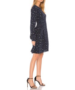 Theory Floral Print Lace-Up Silk Dress