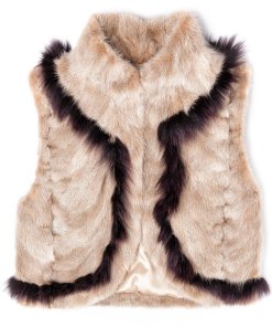 Feel Good Fur Fluffy Trim Contrast Micro-Vest