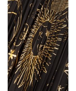 Alice + Olivia Shannon Sun Print Pleated Chiffon Maxi Skirt