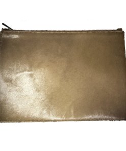 Feel Good Fur Bi-Color Calfskin & Iridescent Leather Super Flat Pouch