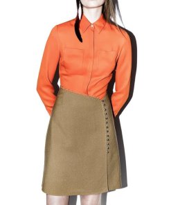 3.1 Phillip Lim Crepe Hopsack Combo Button Shirtdress