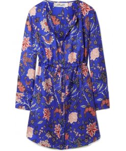 Diane von Furstenberg Floral Tie Waist Mini Dress