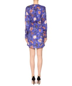 Diane von Furstenberg Floral Tie Waist Mini Dress