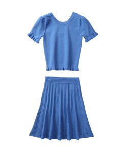 Sandro Eyelet Quincy Top & Izzy Pleated Skirt