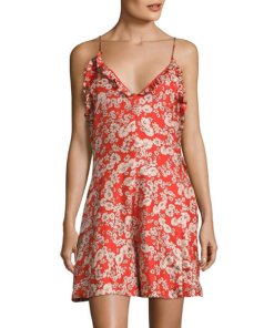 Rebecca Taylor Cherry Blossom Print Silk Romper