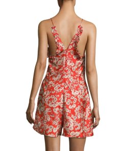 Rebecca Taylor Cherry Blossom Print Silk Romper