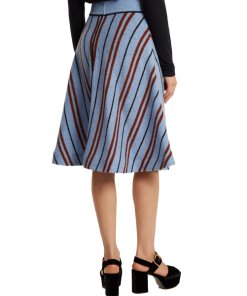 Miu Miu Chevron Intarsia Wool A-line Skirt