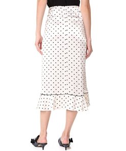 Ganni Dufort Ruffled Polka Dot Silk-Blend Satin Skirt