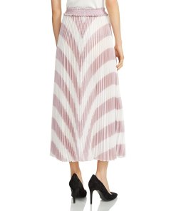 Maje Joro Pleated Stripe Skirt