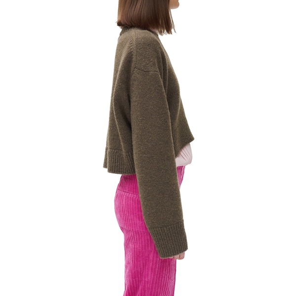 Céline Asymmetric Cropped Crewneck Cashmere Sweater
