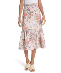 Rebecca Taylor Marlena Ruffled Floral Skirt