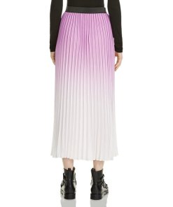 Maje Jonael Ombré Contrast Waist Pleated Skirt