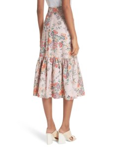 Rebecca Taylor Marlena Ruffled Floral Skirt