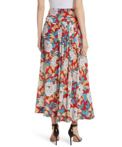 Diane von Furstenberg Boswell Poppy Floral Silk Midi Wrap Skirt