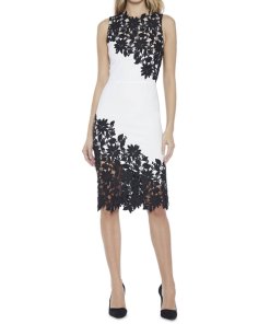 Alice + Olivia Margy Guipure Lace Fitted Dress
