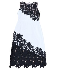 Alice + Olivia Margy Guipure Lace Fitted Dress