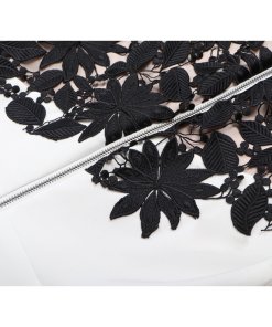 Alice + Olivia Margy Guipure Lace Fitted Dress