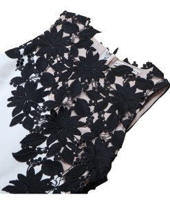 Alice + Olivia Margy Guipure Lace Fitted Dress