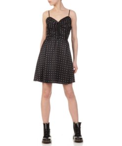 Maje Renota Ruched Polka Dot Crepe Mini Dress