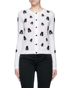 Alice + Olivia Stacey Emoji Embroidered Cardigan