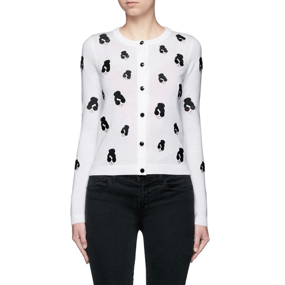 Alice + Olivia Stacey Emoji Embroidered Cardigan – evaChic