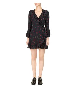 The Kooples Cherry Love Ruffled Wrap Dress