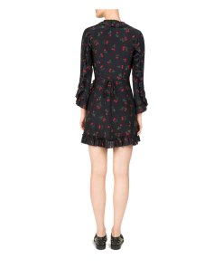 The Kooples Cherry Love Ruffled Wrap Dress