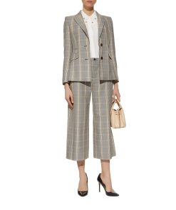 Maje Valila Shoulder Pad Plaid Jacket
