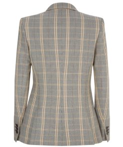 Maje Valila Shoulder Pad Plaid Jacket
