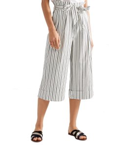 Alice + Olivia Ryan Striped Stretch-Cotton Culottes