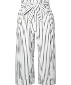 Alice + Olivia Ryan Striped Stretch-Cotton Culottes
