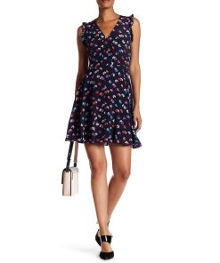 Rebecca Taylor Sakura Sleeveless V-Neck Silk Dress
