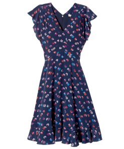 Rebecca Taylor Sakura Sleeveless V-Neck Silk Dress