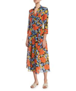 Diane von Furstenberg Argos Clementine Collared Wrap Dress