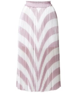 Maje Joro Pleated Stripe Skirt